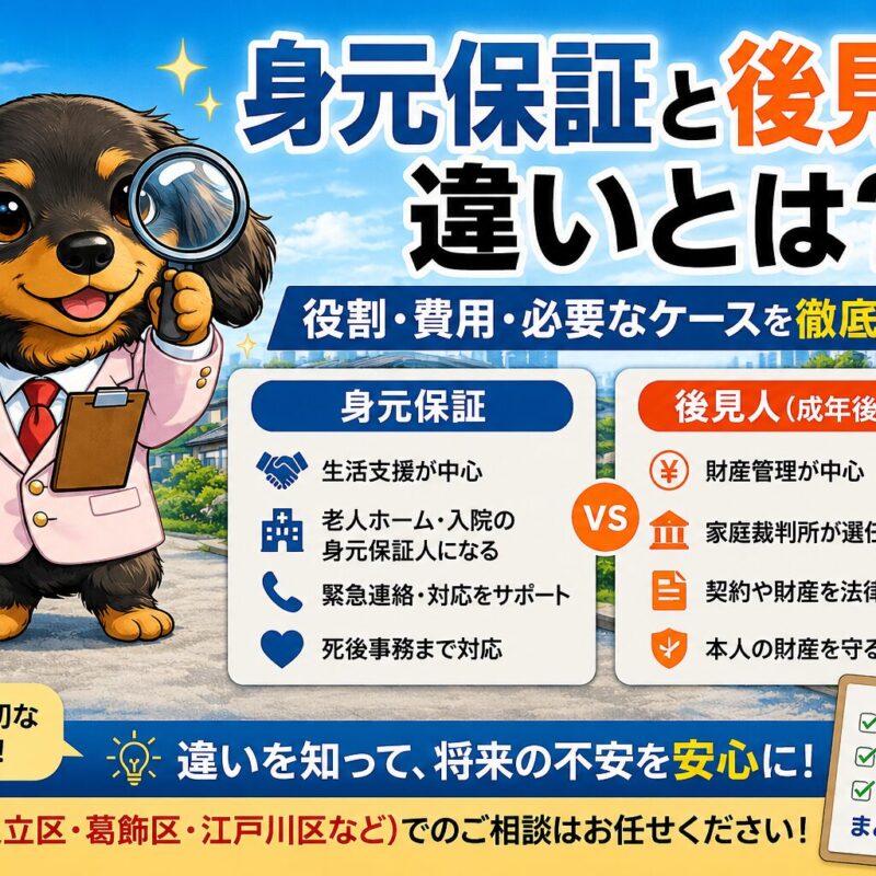 身元保証と成年後見の違いを解説する福祉のみらいのイメージ画像