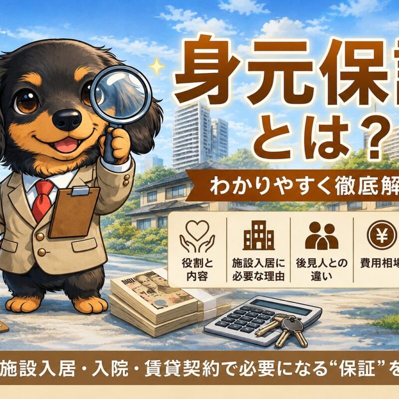 身元保証とは何かをわかりやすく解説。老人ホーム入居・入院・高齢者施設で必要になる理由、保証人がいない場合の対策、成年後見との違い、費用相場、注意点まで徹底解説。足立区・葛飾区・江戸川区など東京都内の高齢者相談にも対応。