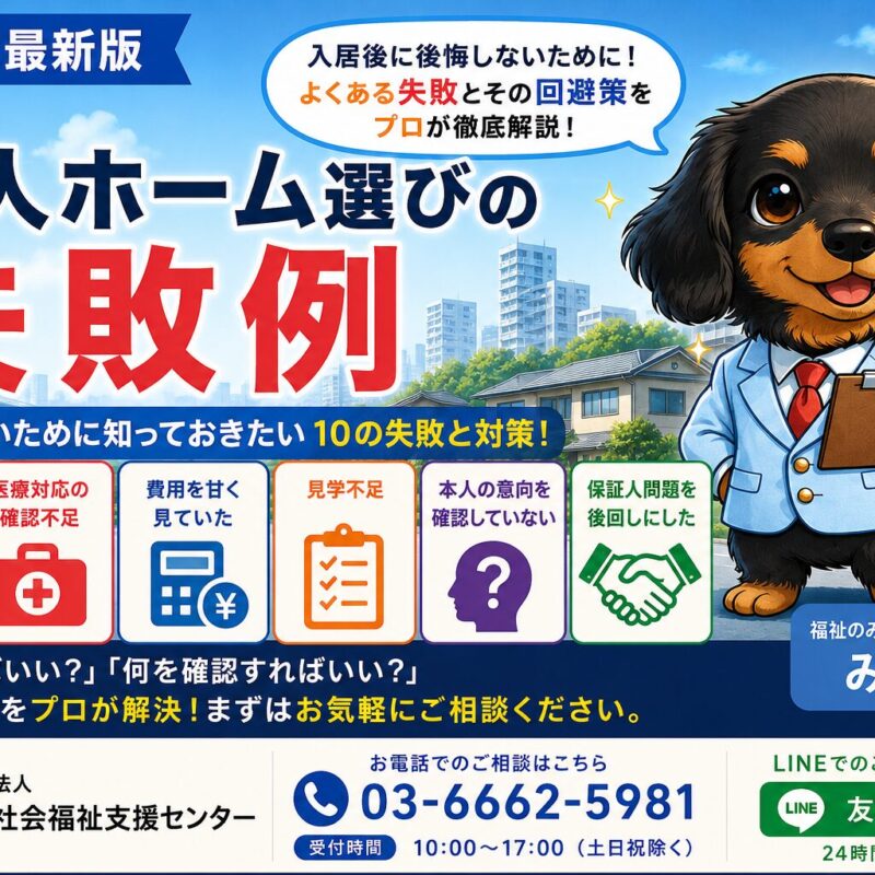 老人ホーム選びの失敗例を完全解説。認知症対応・医療対応・費用・見学・保証人問題・退院期限対応まで、後悔しない施設選びをプロが詳しく解説。